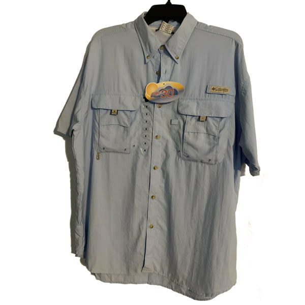 90s Columbia Mens Large All Over Print Fly Fishing Collared Button Shirt,  Vintage Columbia Fishing Shirt, 1990s Collared Camp Button Shirt -  UK